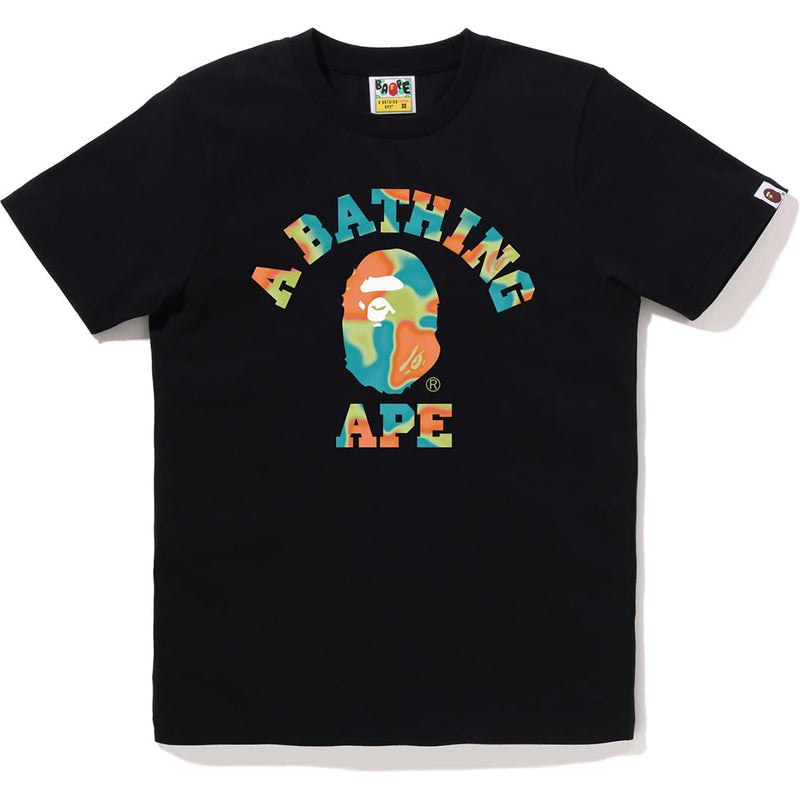 Women Bape Liquid Camo College Tee T Shirts Black Green USA | AF2931591