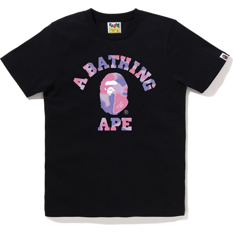 Women Bape Liquid Camo College Tee T Shirts Black Purple USA | GP3822182