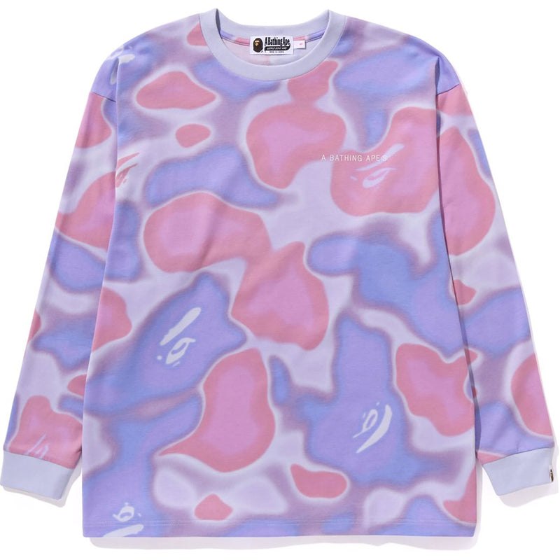 Women Bape Liquid Camo L/S Tee Relaxed Fit T Shirts Purple USA | LW8175615