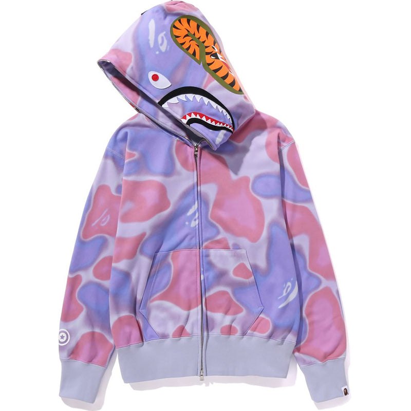 Women Bape Liquid Camo Shark Full Zip Hoodie Wide Fit Hoodie Purple USA | YK3695565