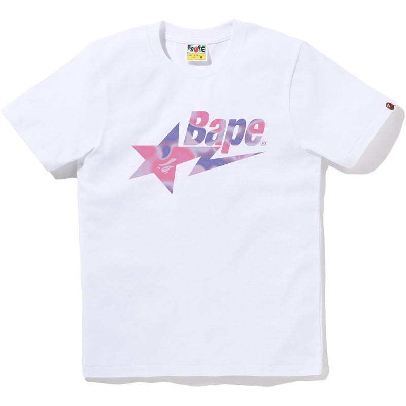 Women Bape Liquid Camo Sta Logo Tee T Shirts White Purple USA | BT1380830