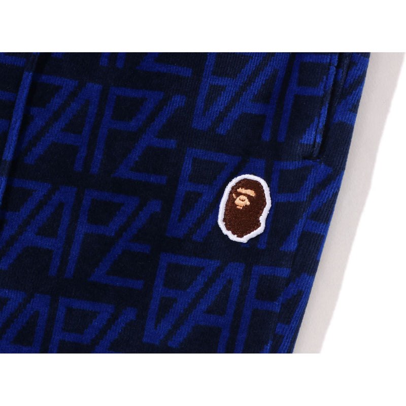 Women Bape Logo Monogram Velour Flare Pants Pants Navy USA | CE2078008