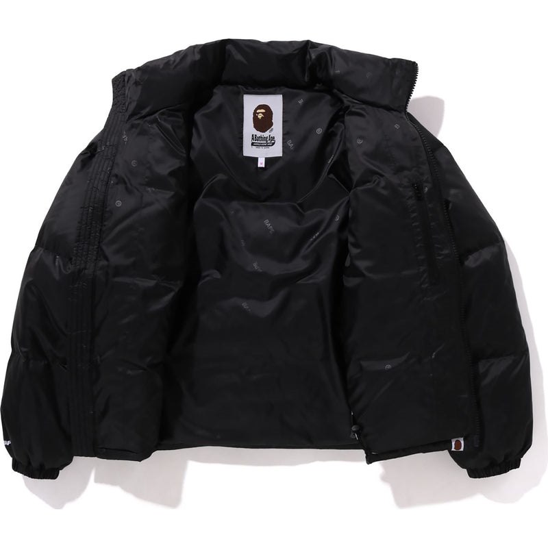 Women Bape Logo Pattern Down Jacket Jackets Black USA | FZ7363333