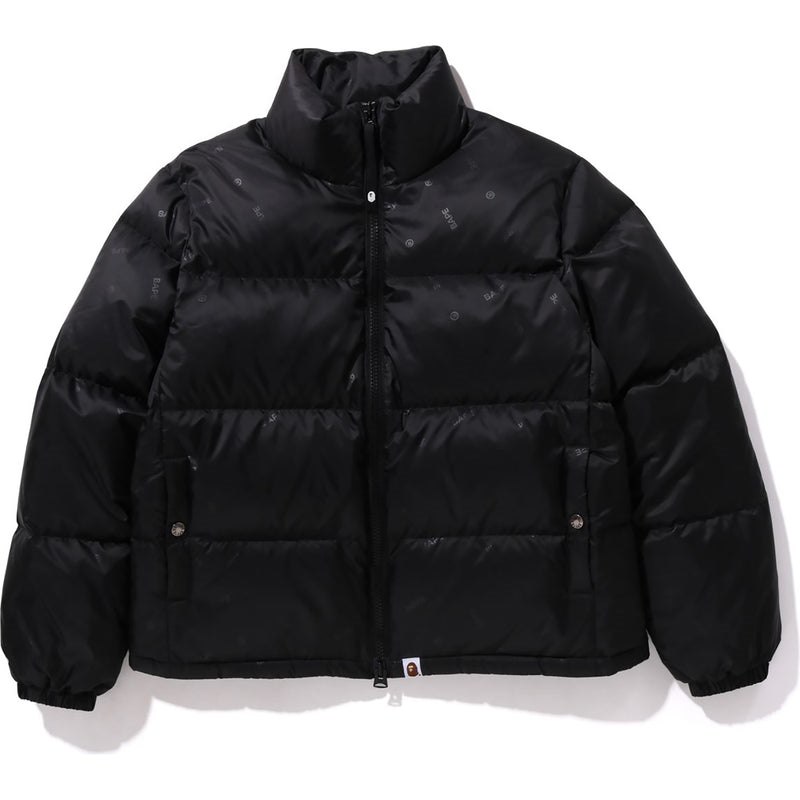 Women Bape Logo Pattern Down Jacket Jackets Black USA | FZ7363333