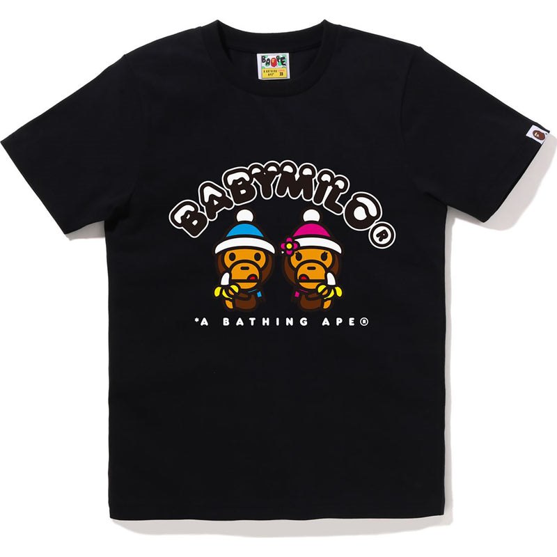 Women Bape Milo & Lisa Eating Banana Winter Tee T Shirts Black USA | DF3272322