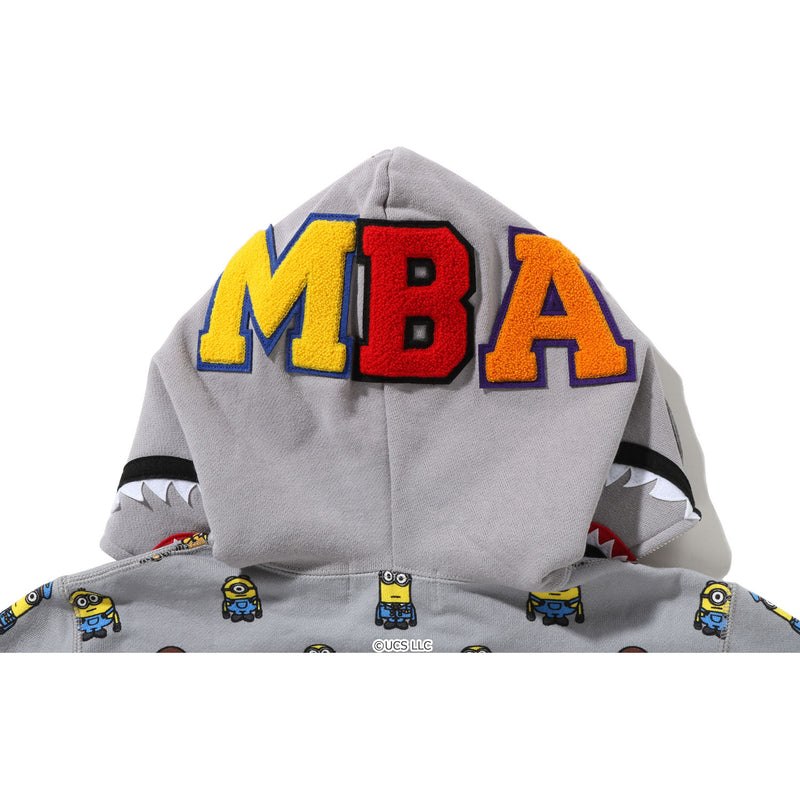 Women Bape Minions Shark Full Zip Hoodie Hoodie Grey USA | QB7762772