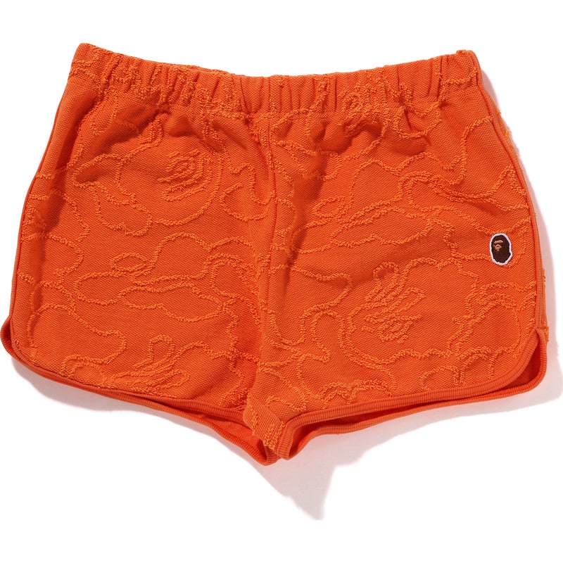 Women Bape Neon Camo Jacquard Shorts Shorts Orange USA | AO2758178