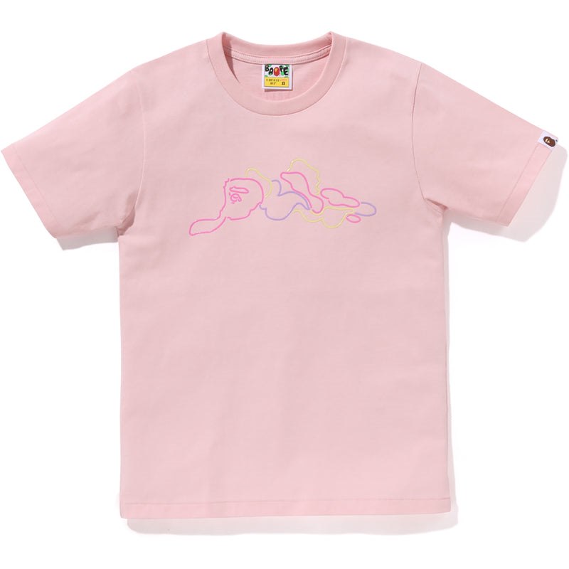 Women Bape Neon Camo Tee T Shirts Pink USA | FU5224724