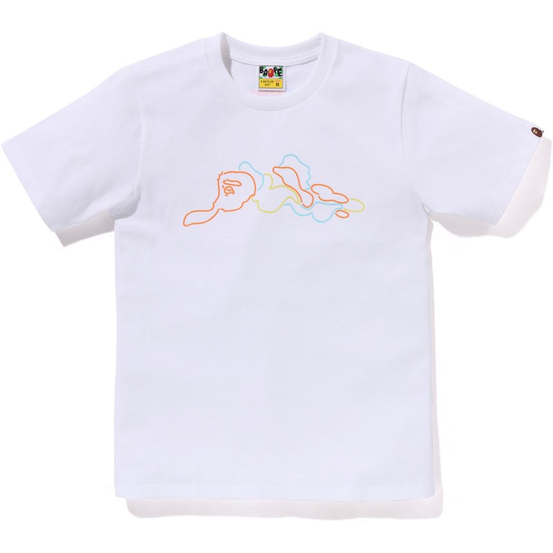 Women Bape Neon Camo Tee T Shirts White USA | XT6036806