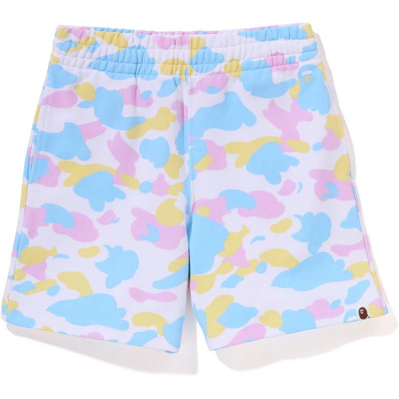 Women Bape New Multi Camo Oversized Sweat Shorts Shorts White USA | FY7115415