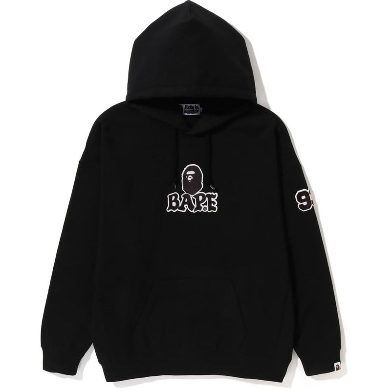 Women Bape Patched Oversized Pullover Hoodie Hoodie Black USA | UW8814384