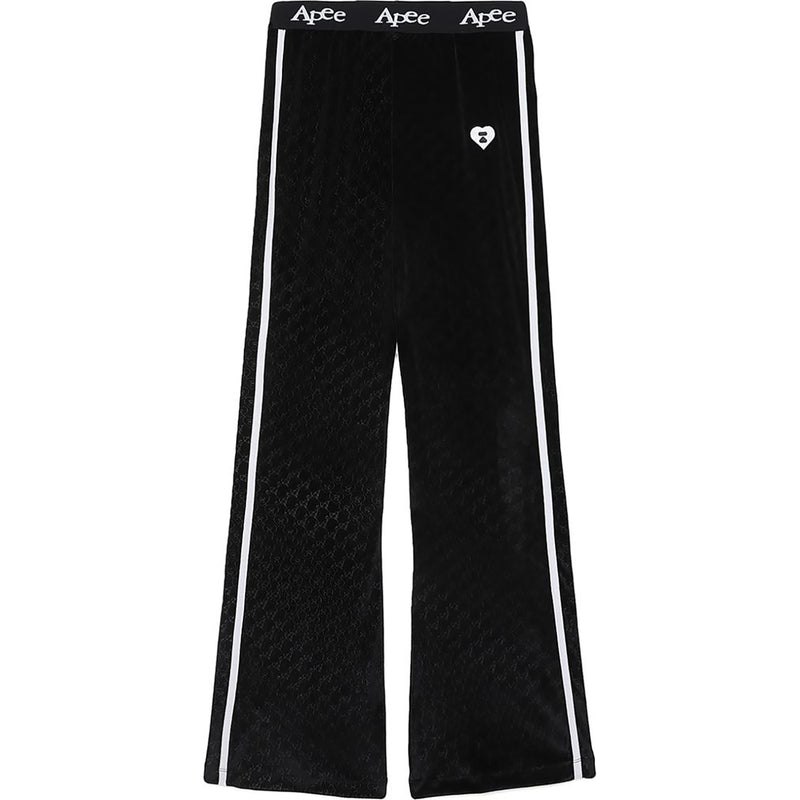 Women Bape Pattern Fleece Flared Pants Pants Black USA | FF5921891