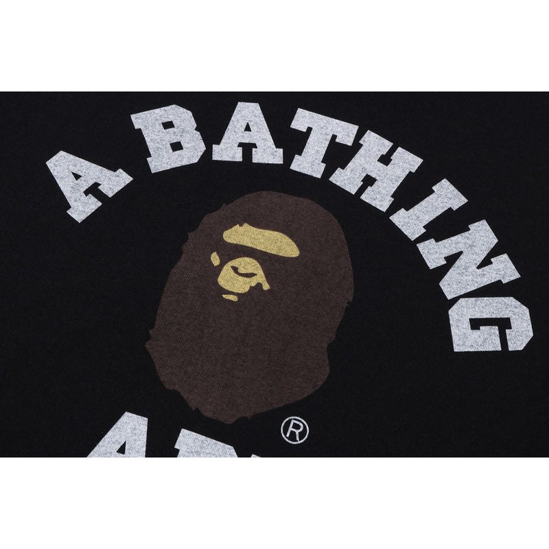 Women Bape Pigment College L/S Tee T Shirts Black USA | TX4627267