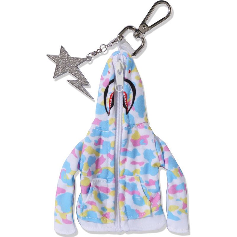 Women Bape Shark Full Zip Hoodie Keychain Hoodie White USA | KU3879389