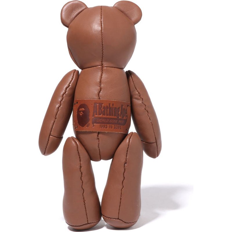 Women Bape Solid Camo Leather Bear Plush Doll 25cm Figure Brown USA | LO5624164