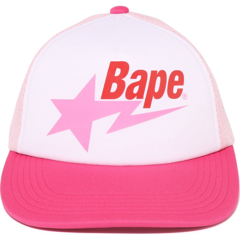 Women Bape Sta Mesh Cap Caps Pink USA | RP3573153