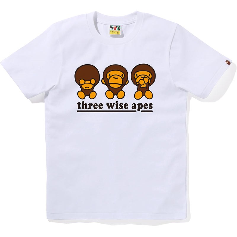 Women Bape Three Wise Milo Tee T Shirts White USA | AF9661561