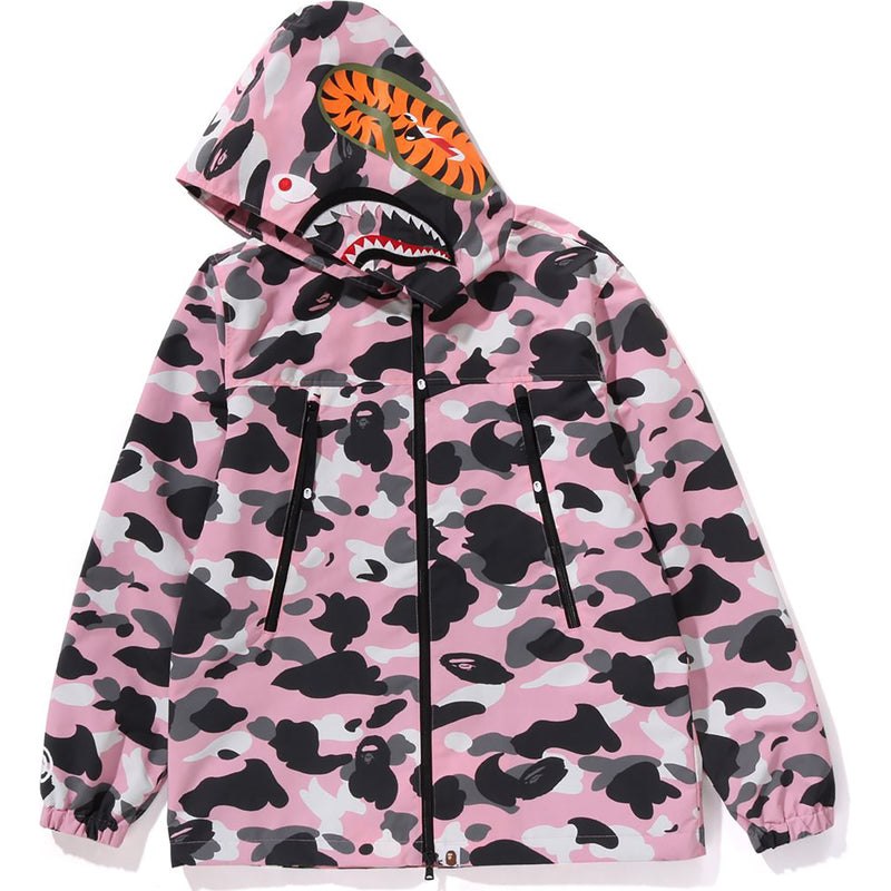 Women Bape Warm Up Camo Shark Hoodie Jacket Hoodie Pink USA | NV8061201