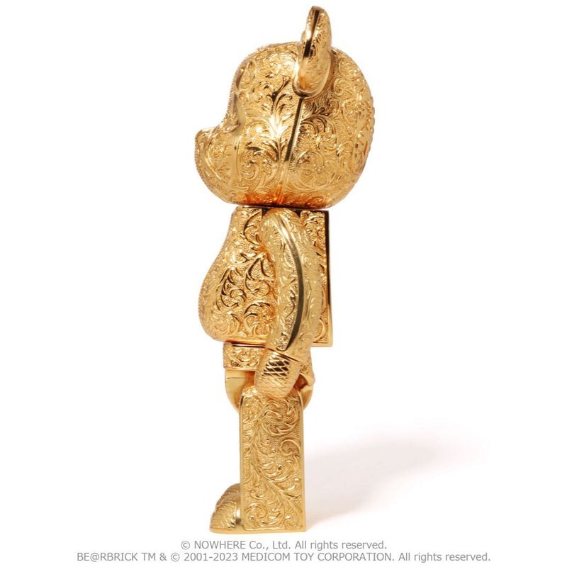 Women Bape X Royal Selangor Shark Be@rbrick 400% Figure Gold USA | KS8990690