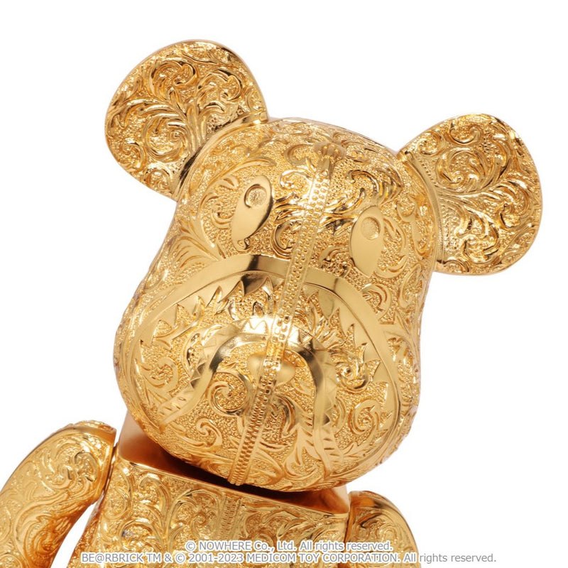 Women Bape X Royal Selangor Shark Be@rbrick 400% Figure Gold USA | KS8990690