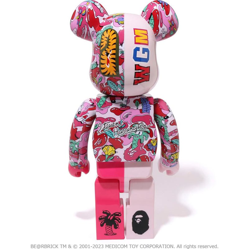 Women Bape X Steven Harrington Shark Be@rbrick 1000% Figure Pink USA | QE8254124